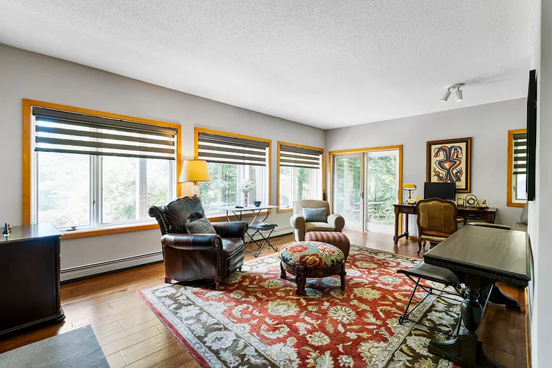 Lower level family room with slider to the outside