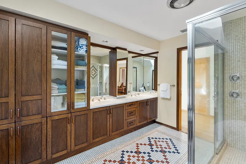 Solid wood cabinetry enhance your primary bath